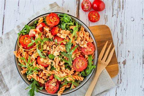 Nudelsalat Mit Rote Linsen Pasta Dinkel Beeren