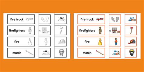 Fire Safety Word Cards With Pictures Printable Twinkl