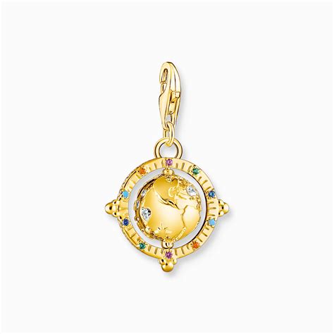 Pendentif Charm Globe Terrestre Multicolore Thomas Sabo Argent