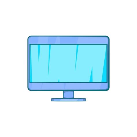 Icono De Monitor De Computadora En Estilo De Dibujos Animados Sobre Un