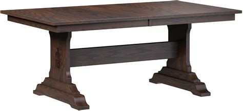 Mankato Style Trestle Table Amish Solid Hardwood Dining Table