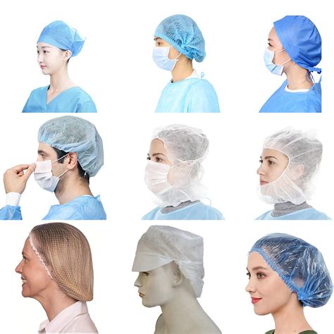 Disposable Non Woven Strip Clip Cap Bouffant Head Cover Surgical Doctor