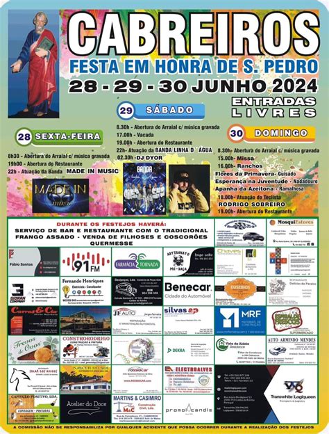 Festa Em Honra De São Pedro 2024 Cabreiros