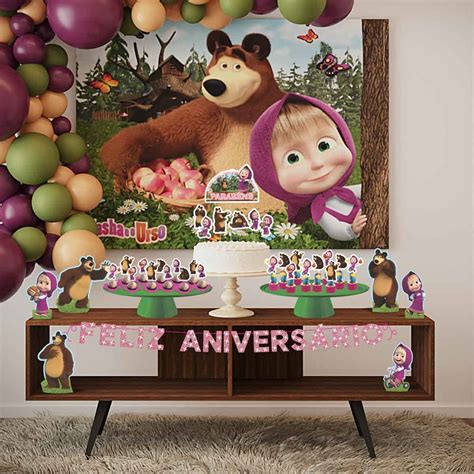 Kit Festa Marsha e o Urso Aniversário Criança Infantil Elo7