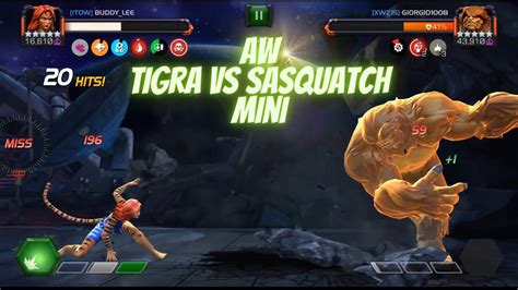 MCOC Alliance War Tigra Vs Sasquatch Mini AW YouTube