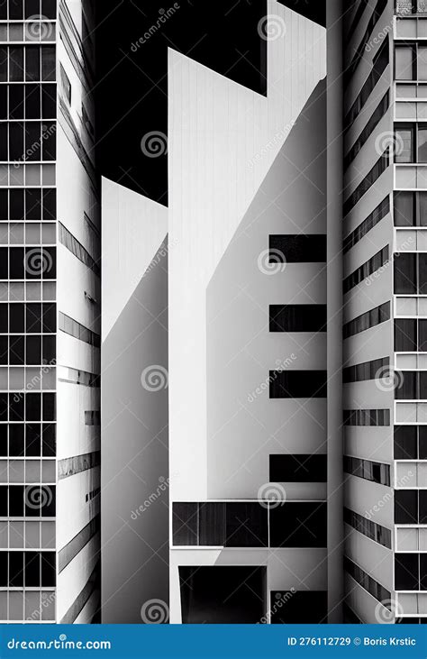 Minimalist Fine Art Black And White Architecture Stock Illustration