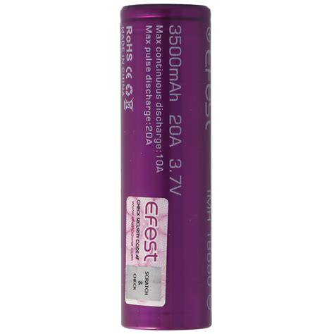 Efest Purple IMR 18650 3500mAh 3 6V 3 7V Dessus Plat Li Ion 18650