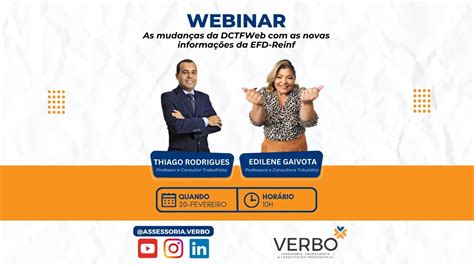 Webinar As Mudan As Da Dctfweb As Novas Informa Es Da Efd Reinf