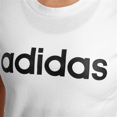 Buy Adidas Essentials Linear Slim T Shirt Women White Black Online Tennis Point