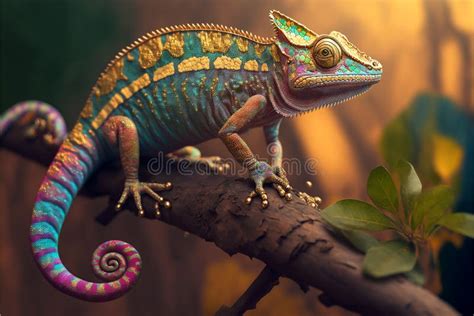 Incredibly Cute Colorful Chameleon Lizard With Changing Colors Exotic