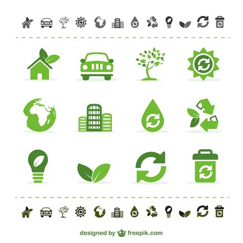 Free Vector Green Ecology Icons