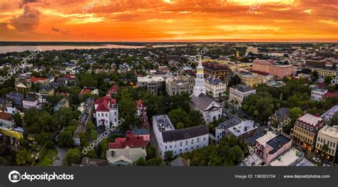 Charleston Skyline Sunset Stock Photo Jdross75 196063704