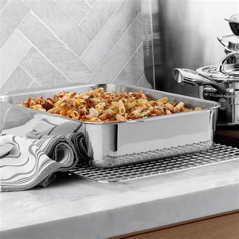 Williams Sonoma Thermo Clad Stainless Steel Ovenware Lasagna Baker