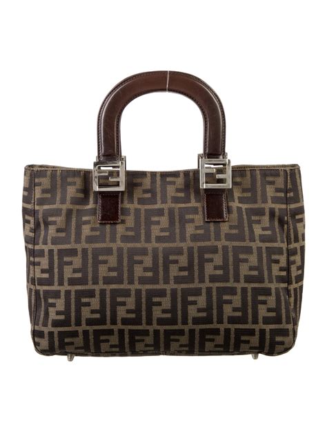 Fendi Zucca Roll Tote Brown Totes Handbags Fen The Realreal