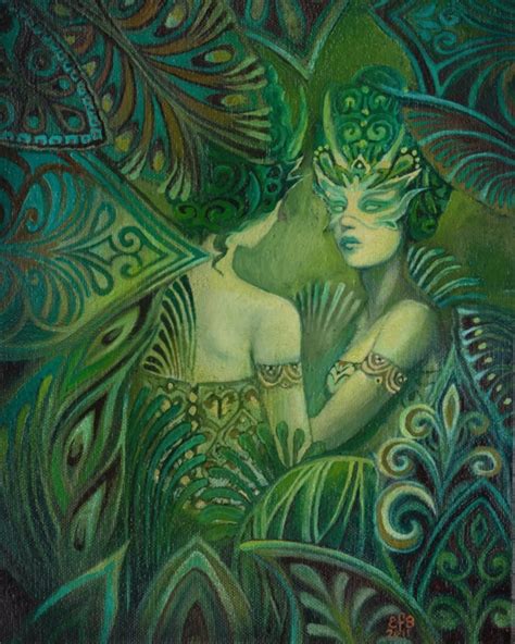 Amunet Egyptian Goddess of Mystery 8x10 Fine Art Print Pagan Mythology Bohemian Art Deco Green ...