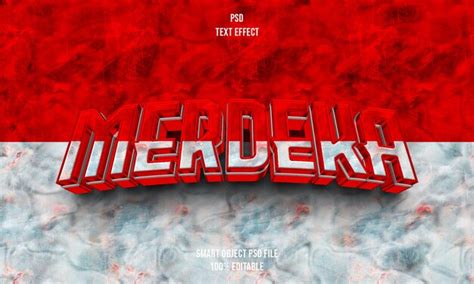 Premium PSD | Merdeka text effect