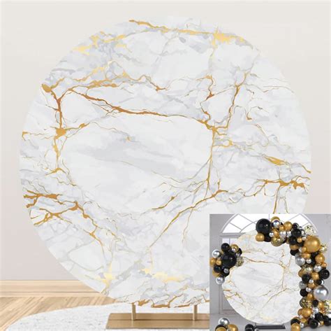 Buy OFILA 2x2m Round Marble Photography Backdrop Gold Texture White