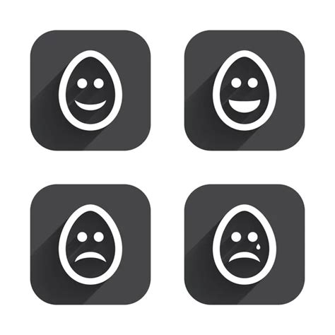 Happy And Sad Face Symbols Happy Sad Face Icons Smiley Face Symbols Flat Style Black — Stock