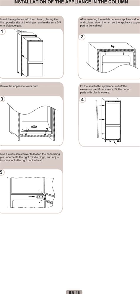 Hoover Integrated Fridge Freezer HBBS 50 UK Instruction Manual Product ...