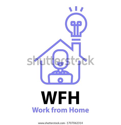 Work Home Logo Design Illustration Happy Stock Vector Royalty Free