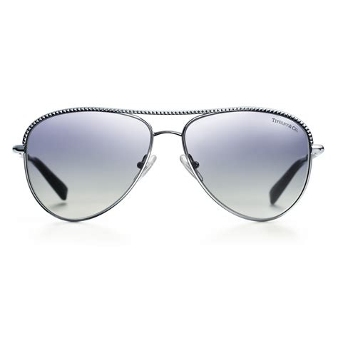 Tiffany And Co Pilot Sunglasses Silver Blue Tiffany Diamond Point Collection Tiffany And Co