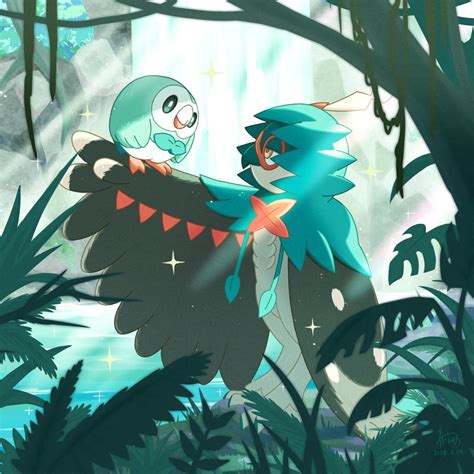 Rowlet And Decidueye Pokemon Drawn By Wataame4907 Danbooru