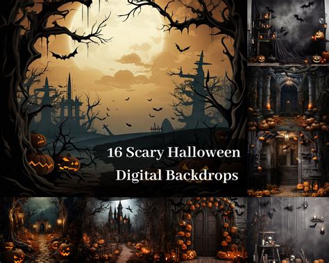 16 Halloween Backdrops Horror Scary Digital Backdrops - Etsy