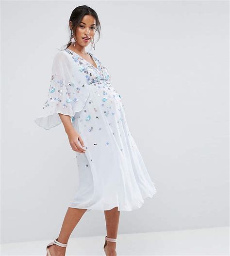 ASOS Maternity Embellished Kimono Midi Dress Embellished Kimono