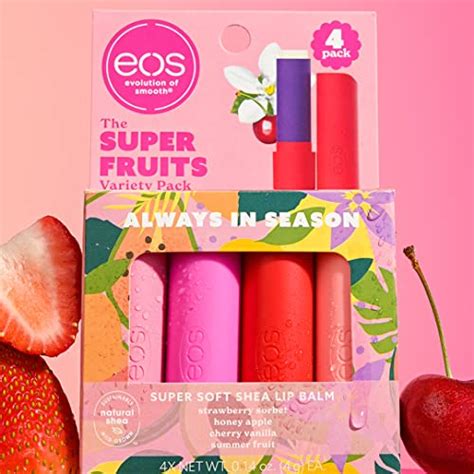 Eos Super Soft Shea Lip Balm Sticks Super Fruits Variety Pack