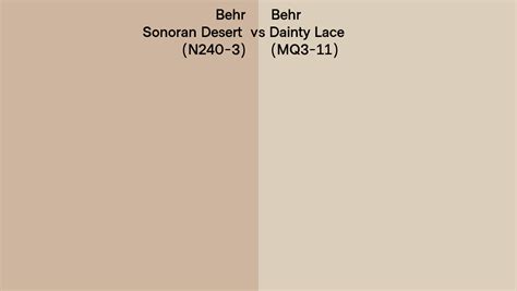 Behr Sonoran Desert Vs Dainty Lace Side By Side Comparison