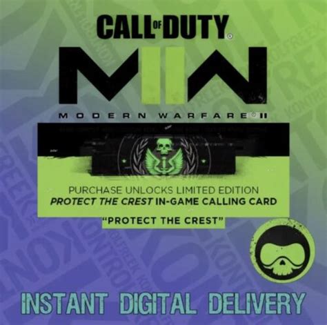 ☠️ Call Of Duty Mw2 Limited Edition “protect The Crest” Calling Card ☠