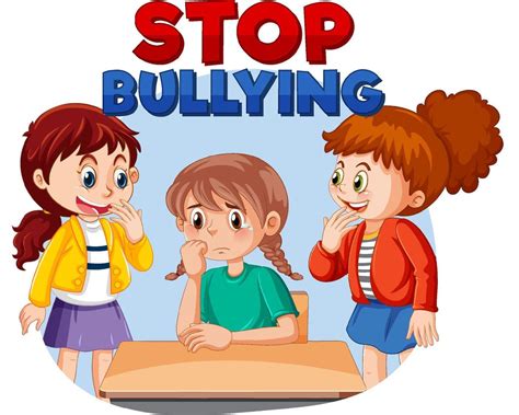 Stop Bullying text with cartoon character 12803595 Vector Art at Vecteezy