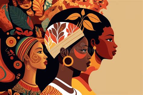 Ai Generated Illustration Beautiful African Women Traditional Tribal