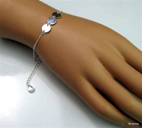 Bracelet Femme Personnalis Argent Massif Lettre Ninanina