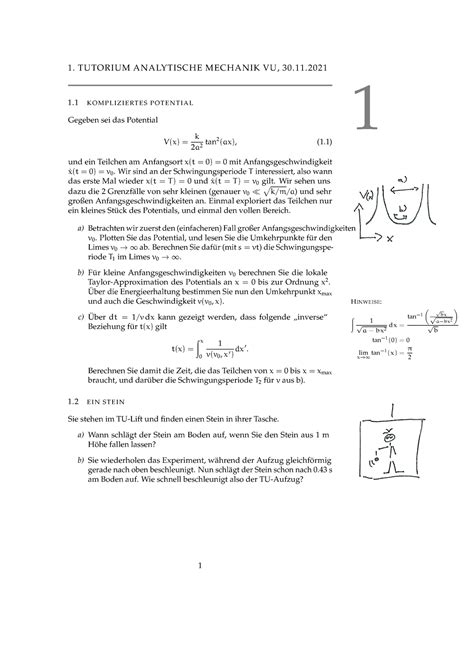 Mechanik Tutorium Sommersemester Tutorium Analytische Mechanik Vu