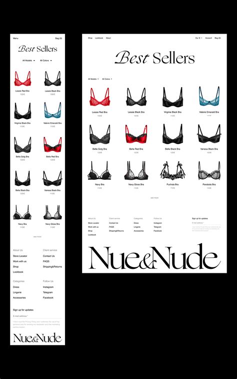 Nue Nude Lingerie Brand Identity Website Behance