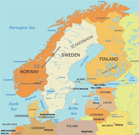 Map Of The Scandinavian Countries Marjy Shannen