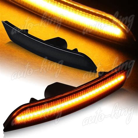 Smoke Lens Amber Led Front Bumper Side Marker Light Fit Cadillac