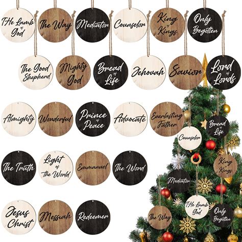 Names Of Jesus Wood Christmas Ornaments Christmas Wood Slices With