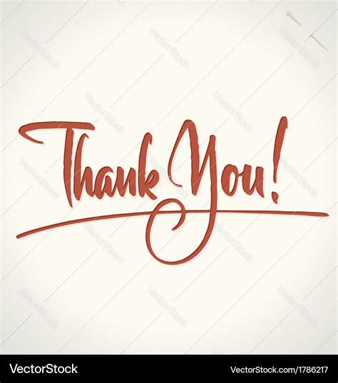 Thank You Hand Lettering Royalty Free Vector Image