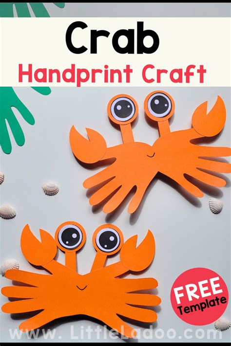 Handprint Crab Craft Free Template