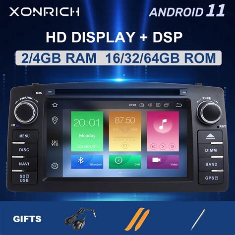 4gb 64gb Android 11 Leitor De Dvd Do Carro Para Toyota Corolla E120 Byd