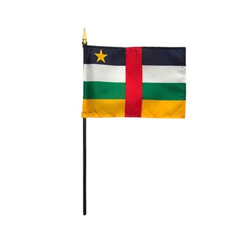 Central African Republic Desk Flag, 4" X 6" - Flagpro