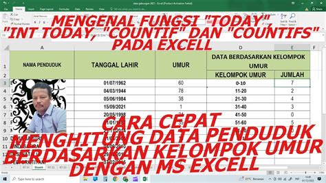 Cara Menghitung Jumlah Penduduk Berdasarkan Kelompok Umur Dgn Excell