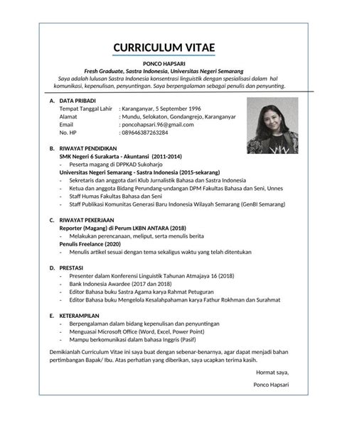 Contoh Cv Online Contoh Surat Resmi