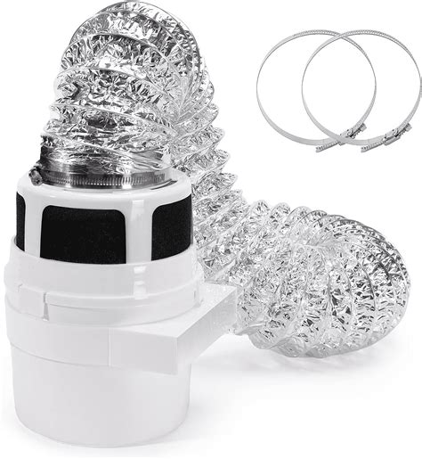 Indoor Dryer Vent Kit Lint Trap Bucket Dryer Vent With 4 Inch By 5 Feet Silver Proflex Duct