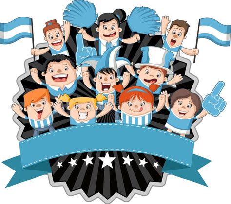 Cartoon Sport Fans And Supporters Cheering Stock Vector Illustration