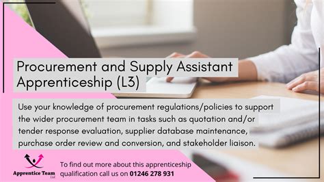 Level 3 Procurement And Supply Assistant Apprentice Team