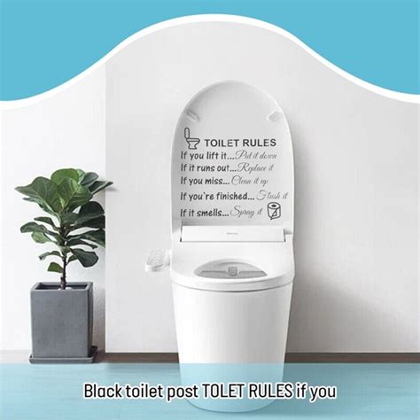 3X Toilet Rules Bathroom Removable Wall Sticker Vinyl Art Decals DIY