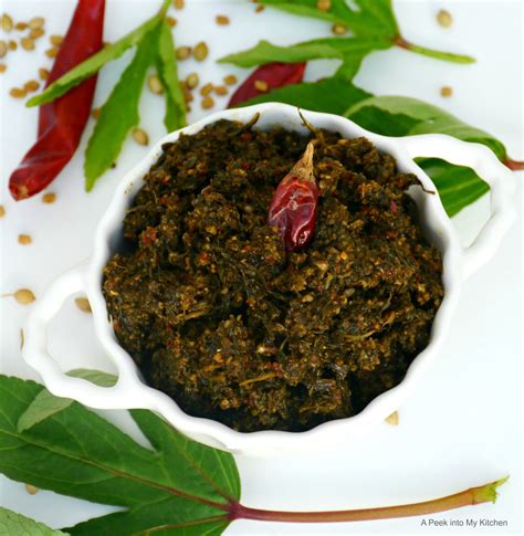 A Peek Into My Kitchen Gongura Pachadi Red Sorrel Leaves Chutney